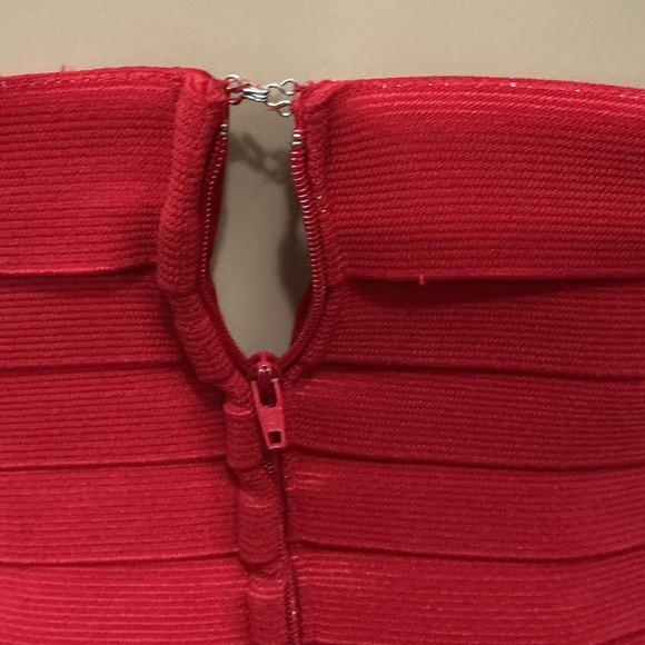 Sherri Hill Red Beaded Halter Mini Dress - Picture 8 of 13